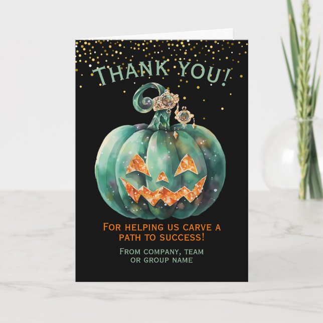 Halloween Pumpkin Thank You Card (Front)