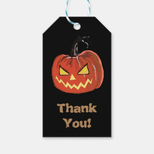 Halloween Pumpkin Thank you Custom Gift Tags
