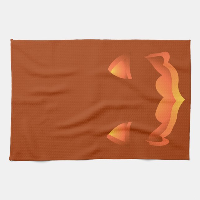 Halloween Pumpkin Towel Jack-O-Lantern Tea Towels (Horizontal)