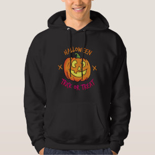Halloween Pumpkin Trick or Treat Label Hoodie