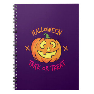 Halloween Pumpkin Trick or Treat Label Notebook