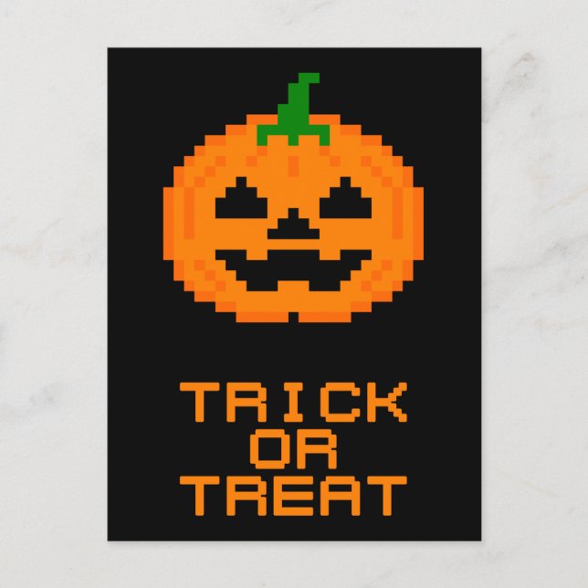 HALLOWEEN PUMPKIN - TRICK OR TREAT POSTCARD (Front)