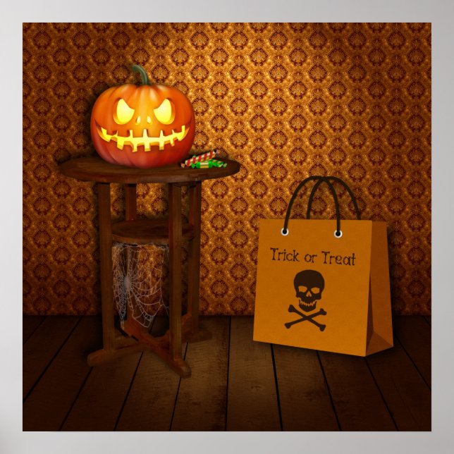 Halloween Pumpkin Trick or Treat Poster (Front)