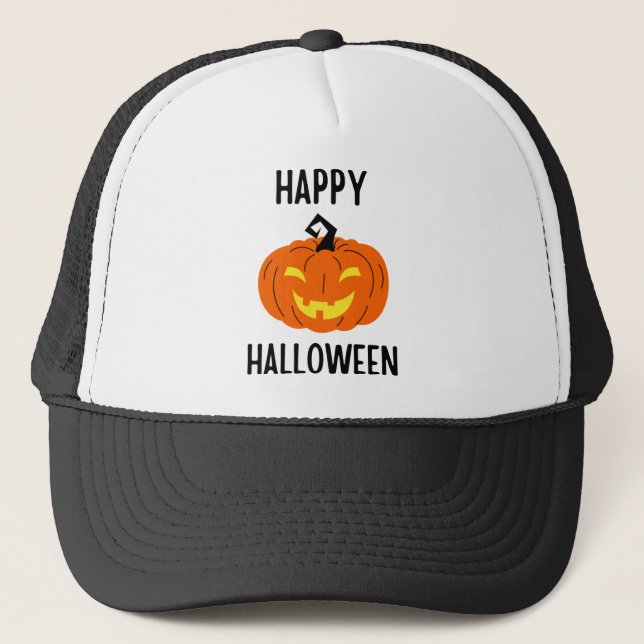 Halloween Pumpkin Trucker Hat (Front)