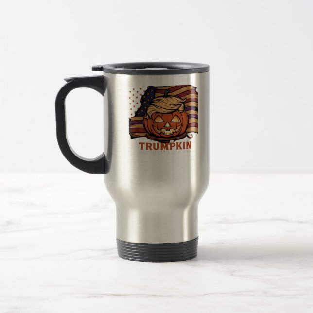 Halloween, Pumpkin Trumpkin, Make Halloween Great  Travel Mug (Left)