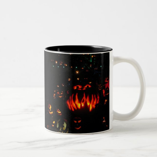 halloween pumpkin Two-Tone coffee mug (Right)