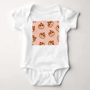 Halloween Pumpkin: Vintage Corona Design Baby Bodysuit