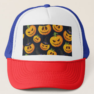 Halloween Pumpkin: Vintage Witch Pattern Trucker Hat