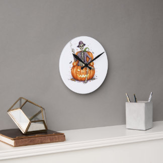 Halloween Pumpkin Wall Clock