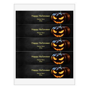 Halloween Pumpkin Water Bottle Label