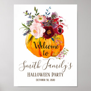 Halloween, pumpkin welcome sign