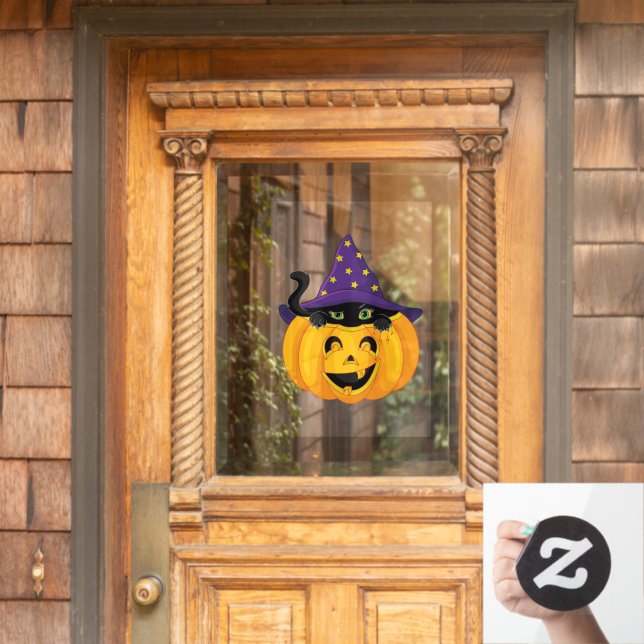 Halloween Pumpkin Window Cling (Home Door)