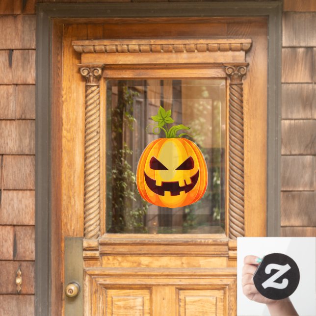 Halloween Pumpkin Window Cling (Home Door)