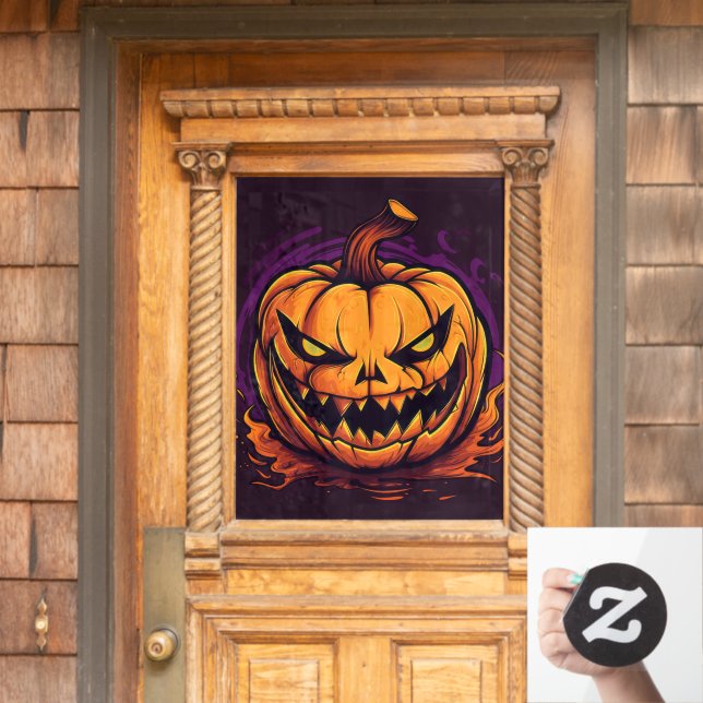 Halloween Pumpkin Window Cling (Home Door)
