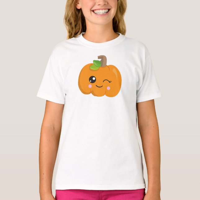 Halloween Pumpkin, Winking Pumpkin, Trick Or Treat T-Shirt (Front)
