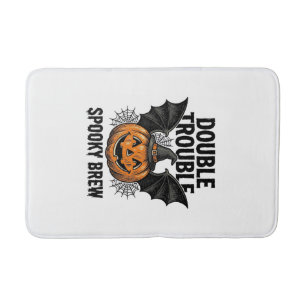 Halloween Pumpkin Witch Double Trouble Vintage Des Bath Mat
