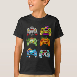 Halloween Pumpkin Witch Gaming Controllers Zombie T-Shirt