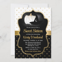 Halloween Pumpkin & Witch Hat Sweet Sixteen