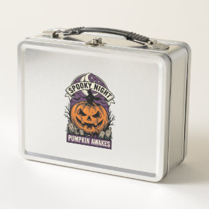Halloween Pumpkin Witch Vintage Spooky Night Shirt Metal Lunch Box