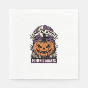 Halloween Pumpkin Witch Vintage Spooky Night Shirt Napkin