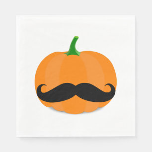 halloween pumpkin with beard napkin