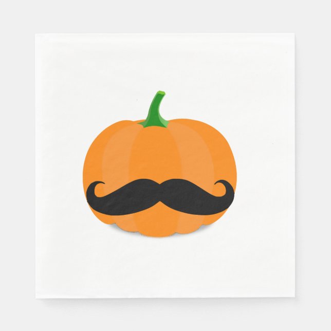 halloween pumpkin with beard napkin (Front)