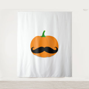 halloween pumpkin with beard tapestry