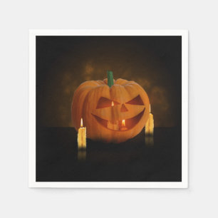 Halloween Pumpkin with Candles - Paper Napkin