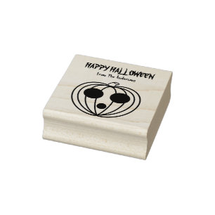 Halloween Pumpkin Wood Art Stamp