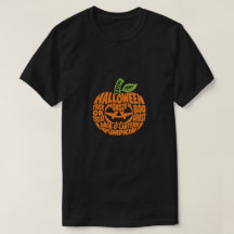 Halloween Pumpkin Word Art T-Shirt 