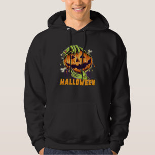 Halloween Pumpkin Zombie hands scary bone Hoodie
