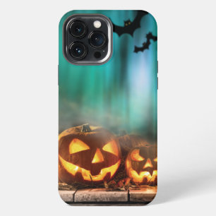 Halloween pumpkins and bats iPhone 13 pro max case