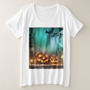 Halloween pumpkins and bats plus size T-Shirt