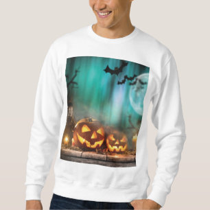 Halloween pumpkins and bats sweatshirt