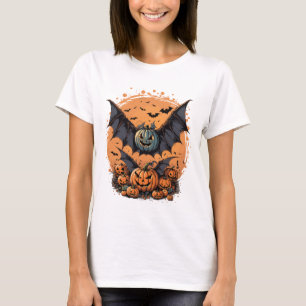 Halloween Pumpkins and Bats T-Shirt