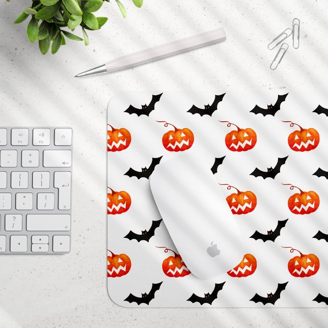 Halloween Pumpkins and Bats, Trick or Treat, Boo Mouse Pad (Creator Uploaded)
