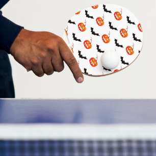 Halloween Pumpkins and Bats, Trick or Treat, Boo Ping Pong Paddle