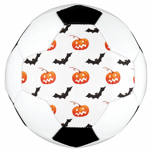 Halloween Pumpkins and Bats, Trick or Treat, Boo Soccer Ball (Front)