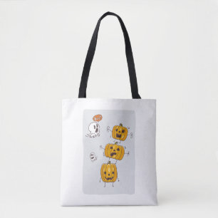 Halloween Pumpkins and Ghosts Tote Bag