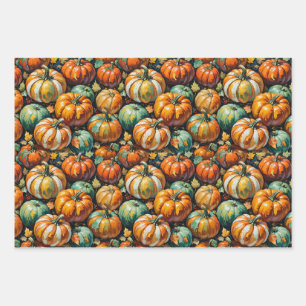 Halloween, Pumpkins and Witches. Pumpkins, Fall, Wrapping Paper Sheet