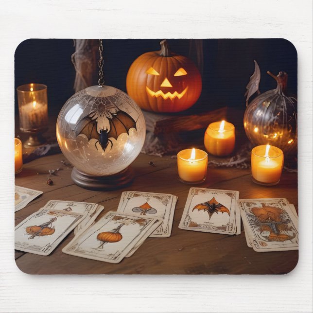Halloween Pumpkins Bats Cute Spooky Festive Magic Mouse Pad (Front)