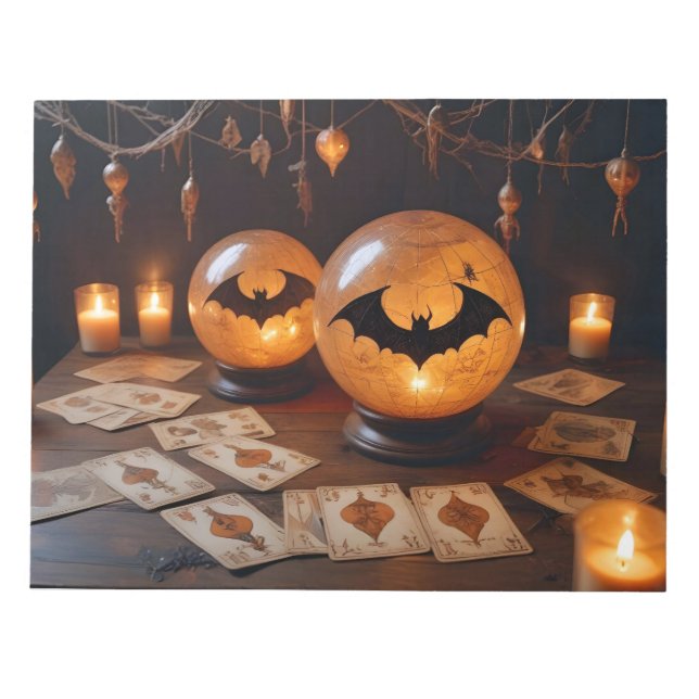 Halloween Pumpkins Bats Cute Spooky Festive Magic Notepad (Front)
