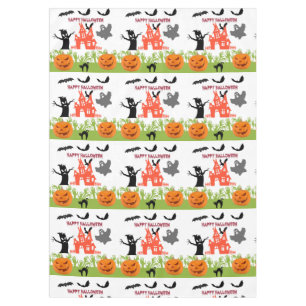 Halloween Pumpkins, Bats, Frightful Tree and Ghost Tablecloth