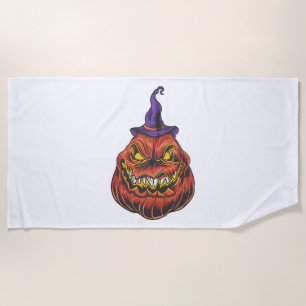 Halloween Pumpkins   Beach Towel
