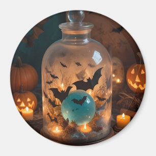 Halloween Pumpkins Candles Cute Spooky Festive Art Magnet