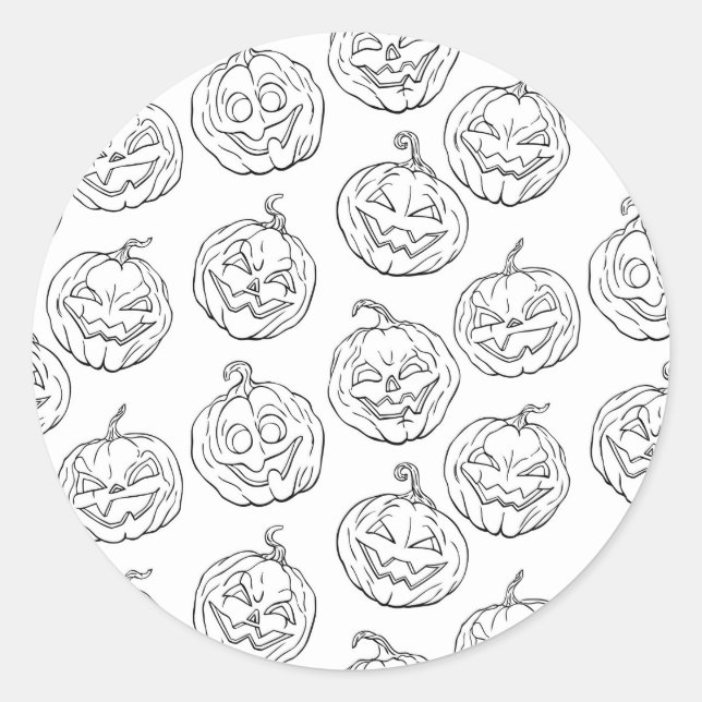 Halloween pumpkins classic round sticker (Front)