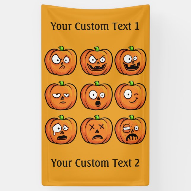 Halloween Pumpkins custom text banner 1 (Vertical)