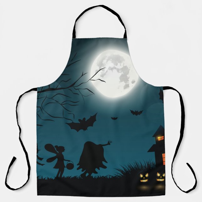 Halloween Pumpkins: Dark Castle Blue Moon Apron (Front)