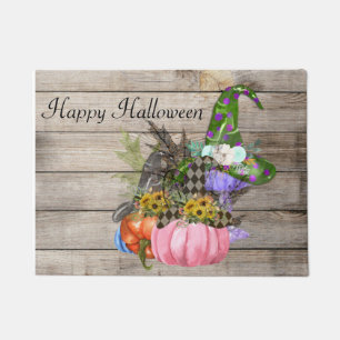 Halloween Pumpkins, Fall Leaves Doormat