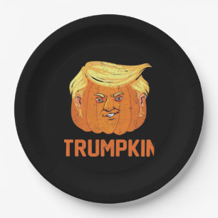 Halloween Pumpkins Funny Trumpkin Paper Plate